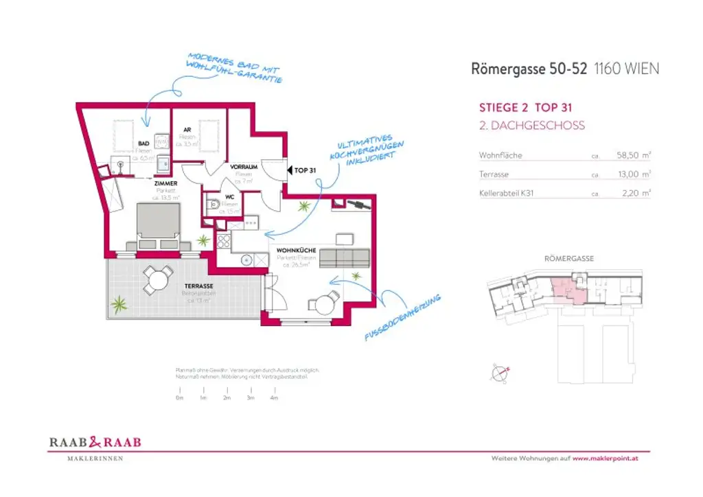 Charmante 2-Zimmer Dachgeschosswohnung bei Wilhelminenbergstraße - ab Dezember!