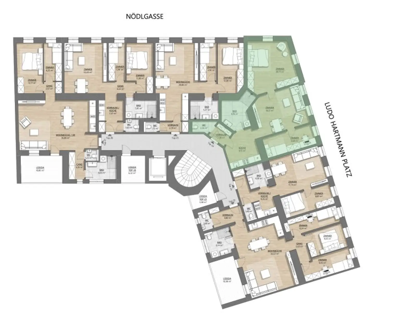 PARKBLICK  - Topsanierte 2 1/2 Zimmer Altbauwohnung / Erstbezug