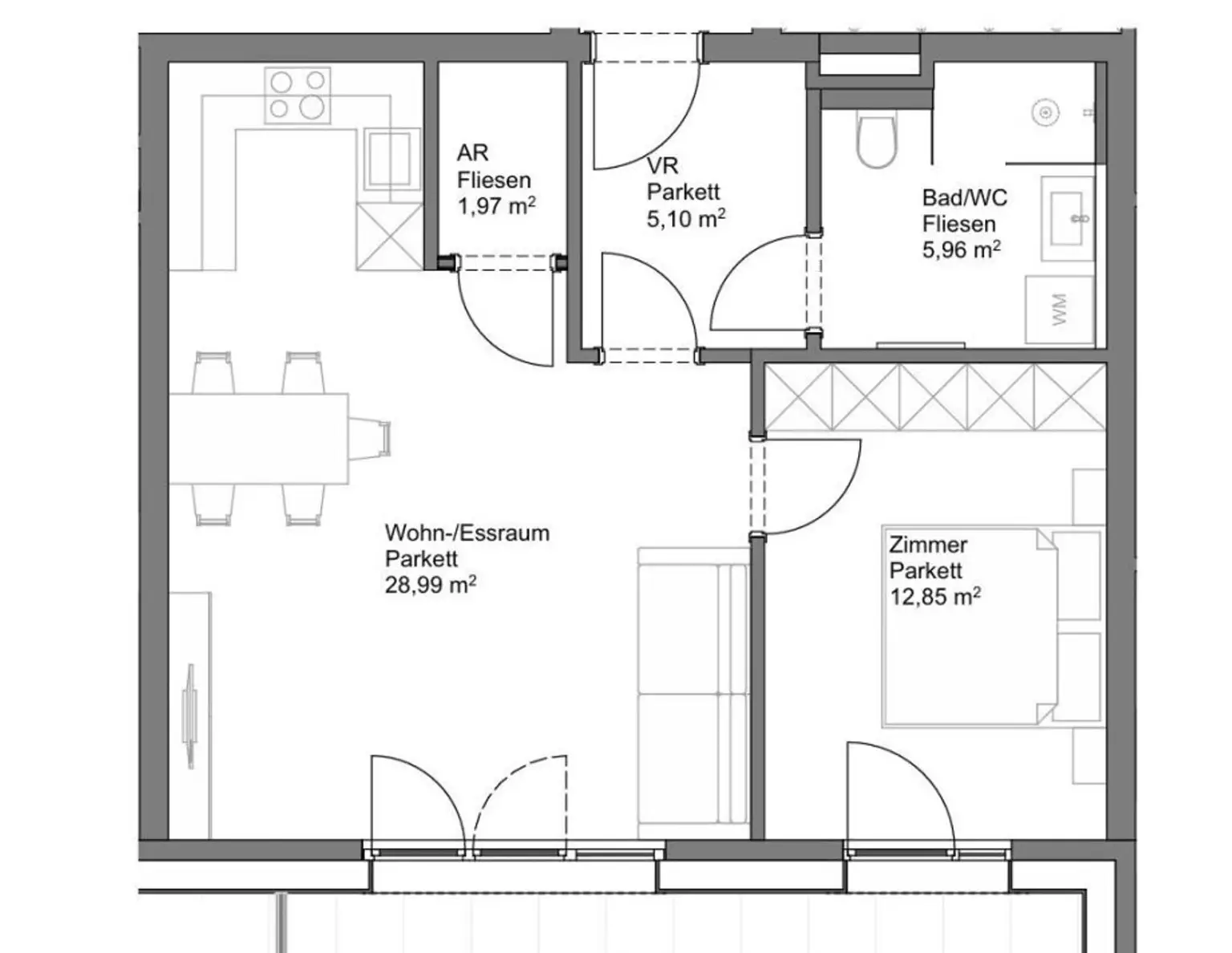 Moderne 2-Zimmer-Wohnung in Neumarkt am Wallersee - Erstbezug mit Balkon!