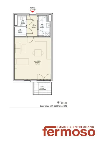 Neubau 1 Zimmer Wohnung mit Balkon
