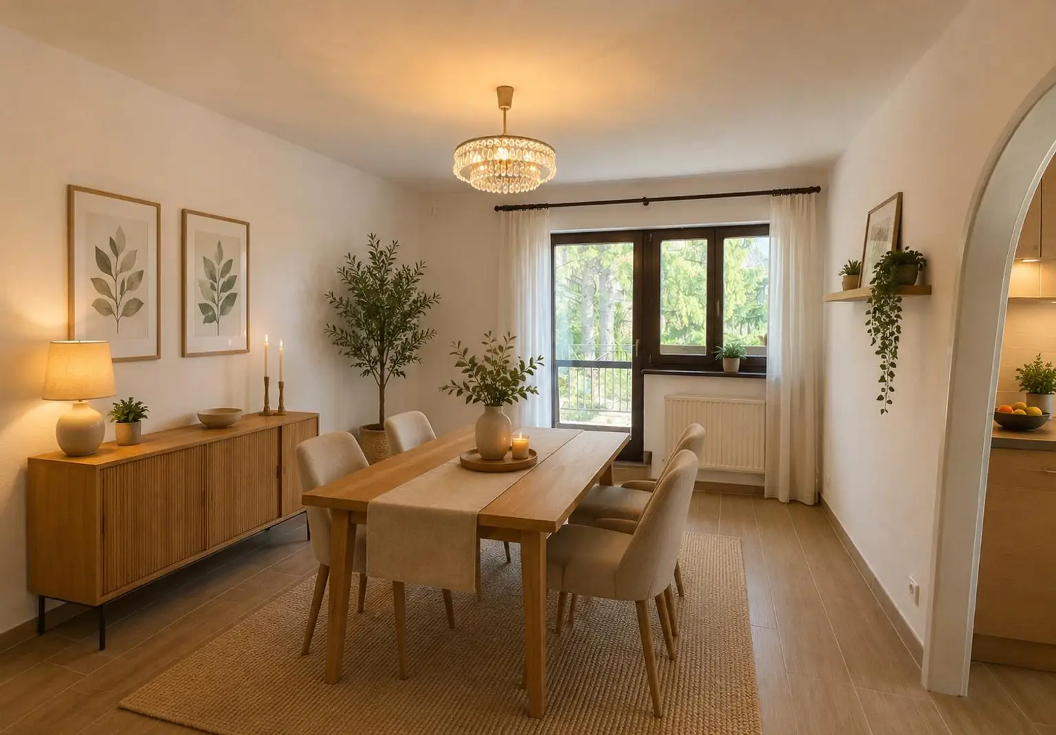 Esszimmer virtuell eingerichtet