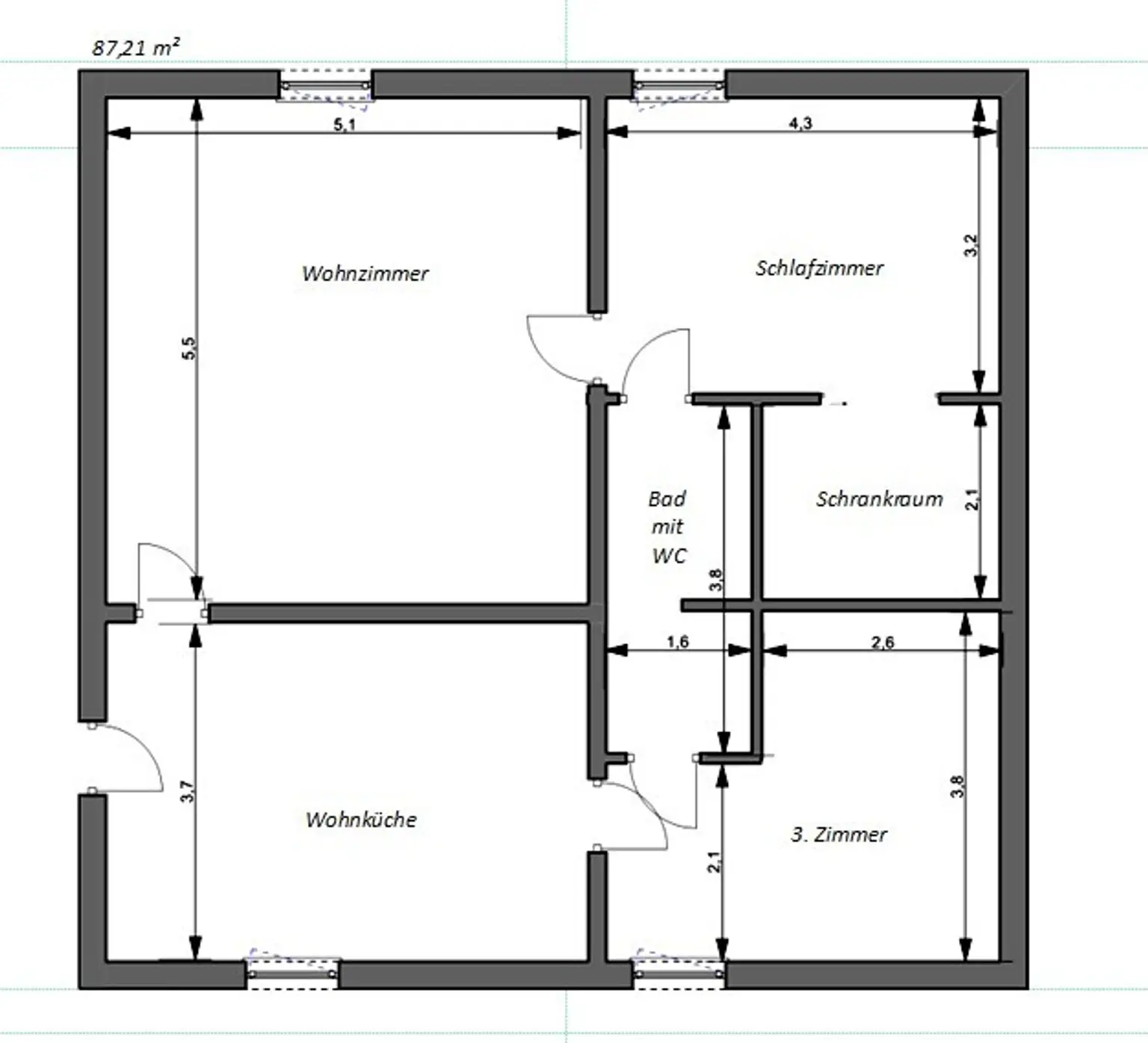 Eine 3 Zimmerwohnung mit Ausblick