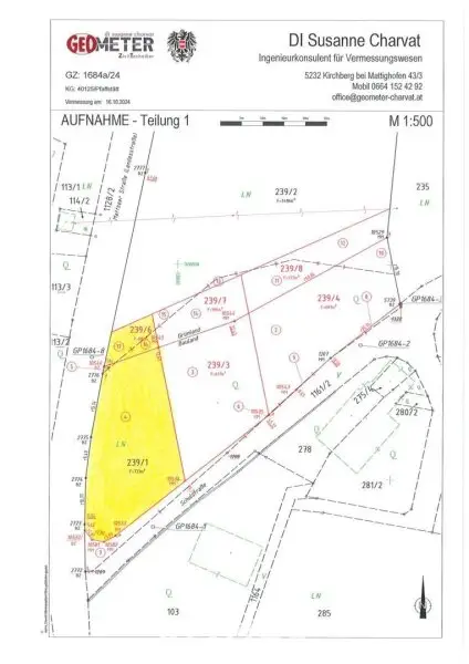 Lageplan mit Markierung
