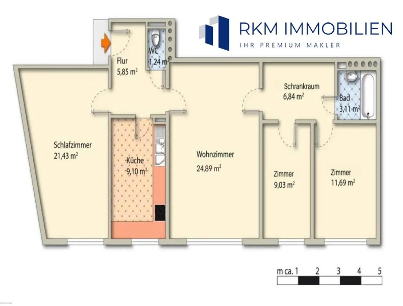 Helle 4-Zimmer Wohnung neben U3 Enkplatz