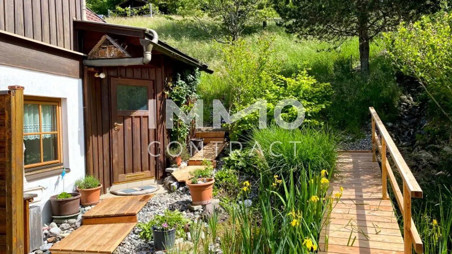 Zugang Sauna und Garten