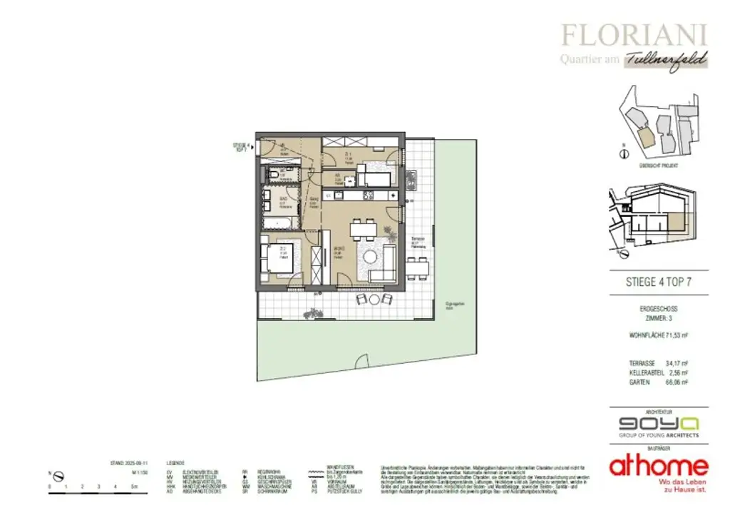FLORIANI – Quartier am Tullnerfeld - Stilvolle Eckwohnung mit großer Terrasse & Garten - Viele Extras für ihr Wohlbefinden - Bahnhof Tullnerfeld in der Nähe