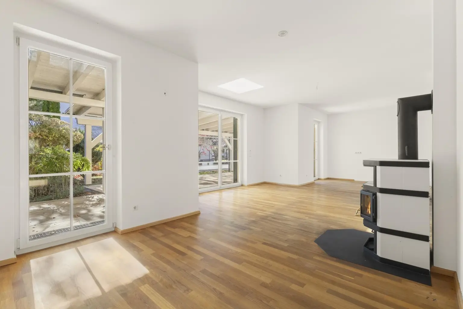 Holzherd im Wohnzimemr