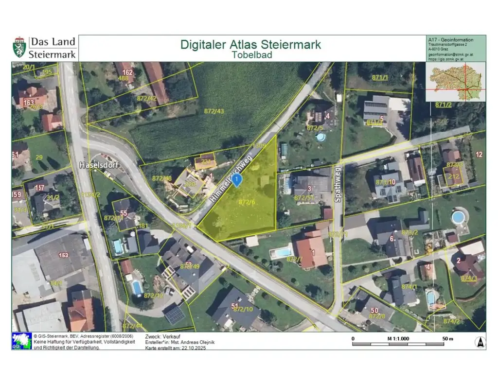 Baugrundstück in Tobelbad: Ihr Traumhaus auf 1310 m²
