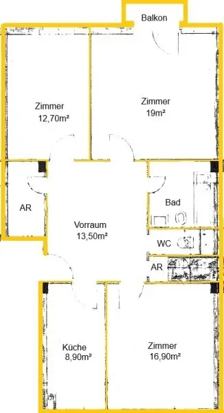 WILLKOMMEN IN UNTERSIEVERING! 3-Raum Wohnung mit Balkon und allerhand Potenzial!
