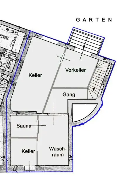 Grundriss Skizze Kellergeschoß