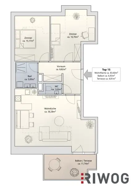 Dachterrassenwohnung | Erstbezug nach Errichtung | südseitig | Klima & Luftwärmepumpe | Tiefgaragenplatz | über 3m Raumhöhe