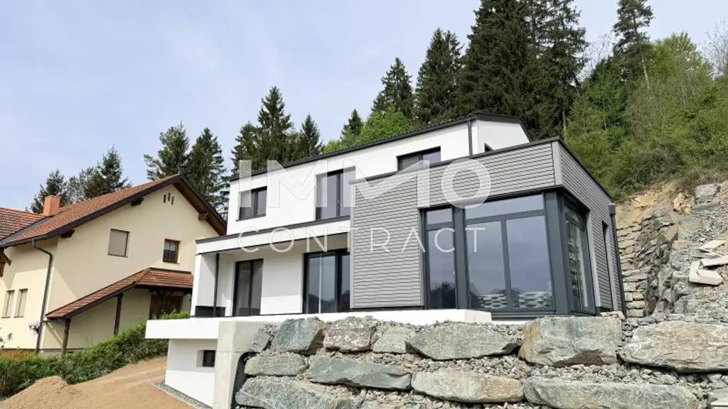 Modernes Griffner-Architektenhaus mit Burgblick