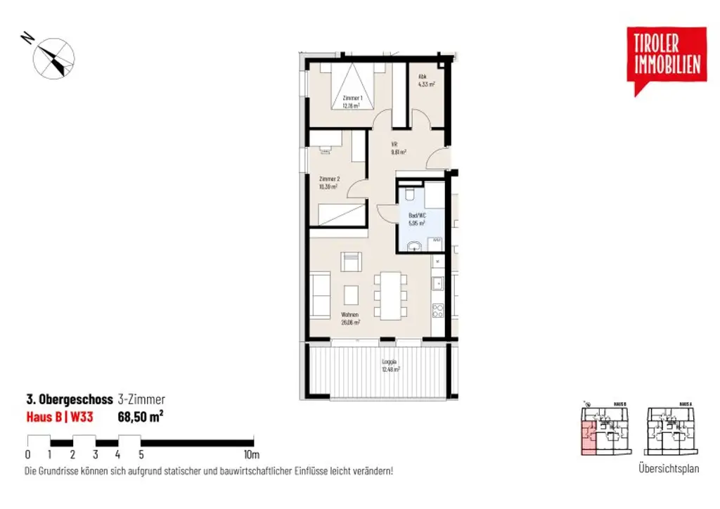 3-Zimmer-Wohnung im 3. OG, W33 provisionsfrei - Wörgl