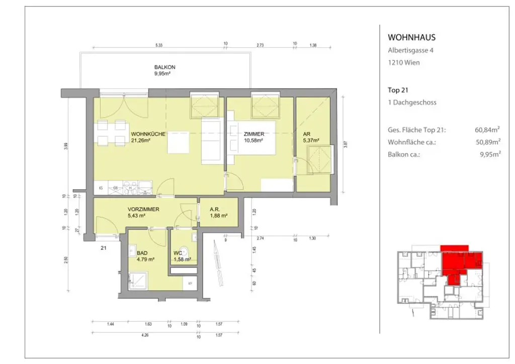 PREISREDUKTION: BALKONWOHNUNG mit Erdwärme - 2 Zimmer mit optimaler Raumaufteilung
