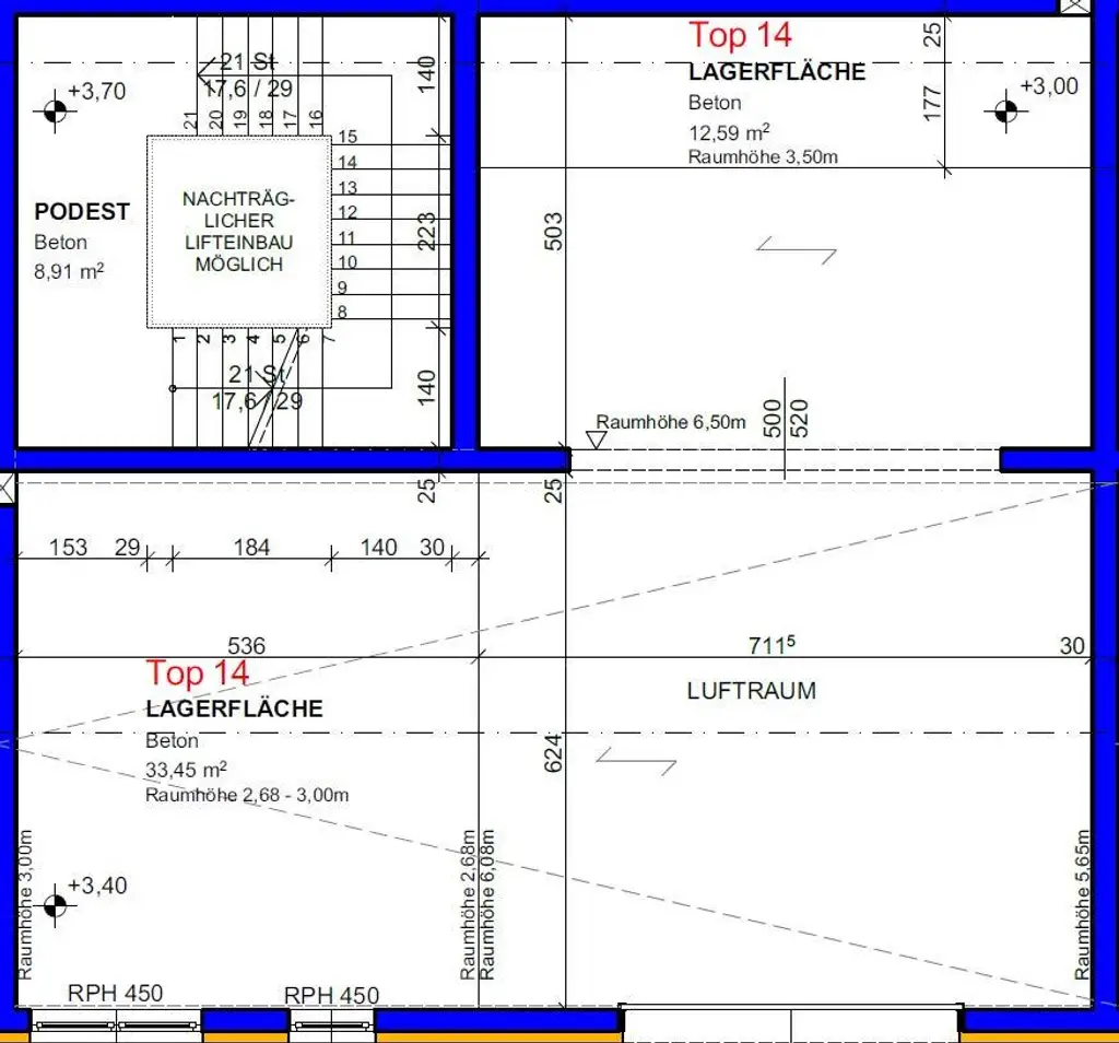 Gewerbe-/ Büro-/ Ordinations-/ Lagerflächen von 96 - 307 m² Fläche im Gewerbepark Ansfelden zu vermieten, Nähe A1 (Audorf Süd) (Top 14)