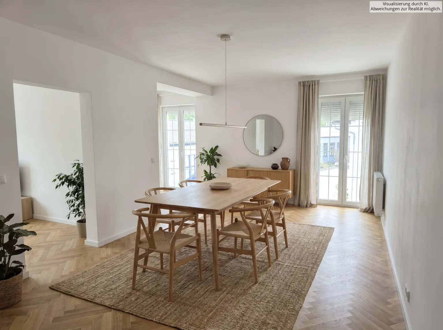 Esszimmer mit KI visualisiert
