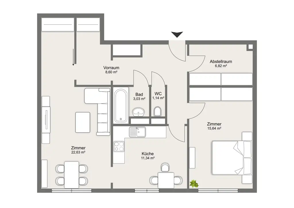 Wunderschöne top sanierte 2 Zimmerwohnung