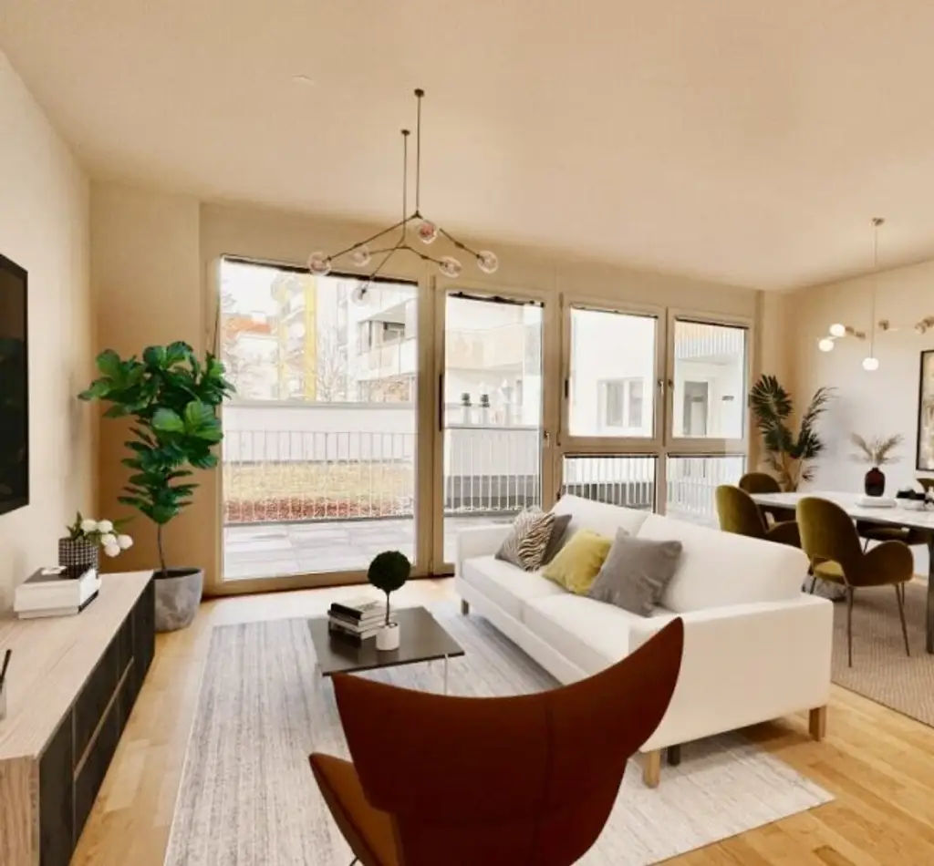 Erstbezug! Helle 3-Zimmer Wohnung mit 24 m2 Terrasse in Top-Lage mit U-Bahn-Anbindung !