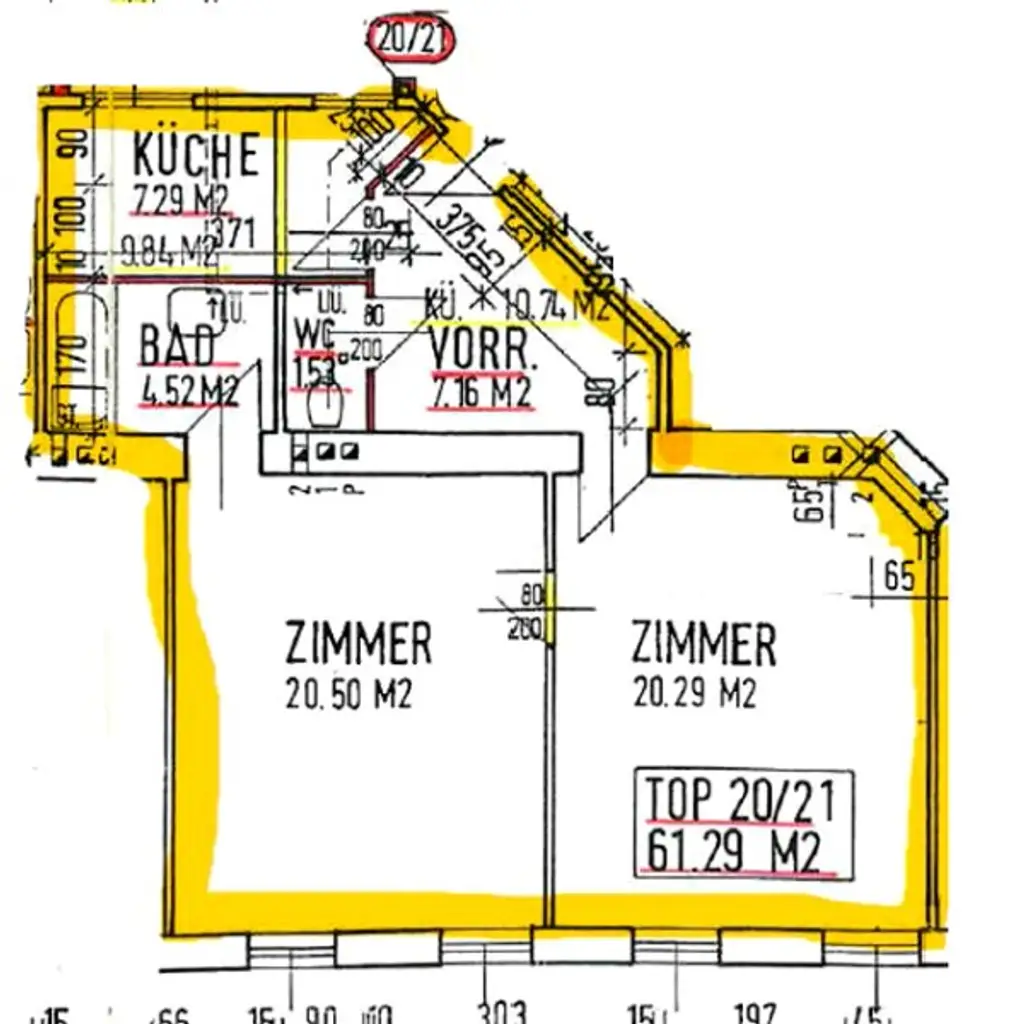 +2 Zimmer-Wohnung +separate Küche +1210 Wien in ruhiger Lage um nur € 199.000-,+  ! € 3.200 pro m²! +