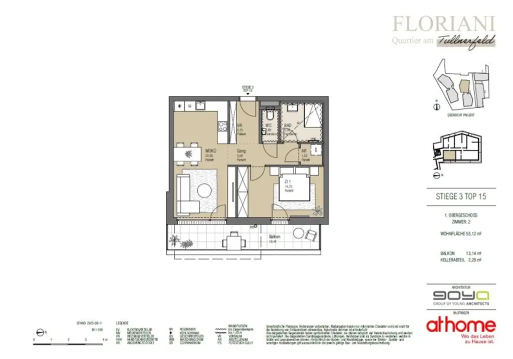 FLORIANI – Quartier am Tullnerfeld - Durchdachtes Raumkonzept mit Balkon - Bahnhof Tullnerfeld in der Nähe