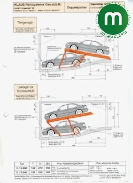 4 Stk Garagenplätze (Stapelparksystem)