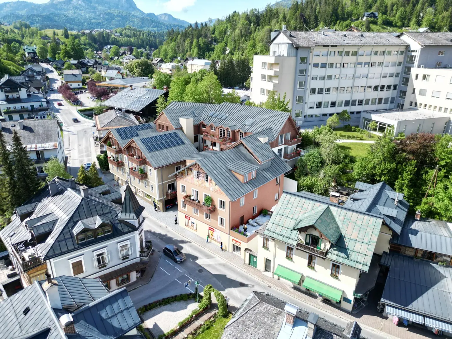 NEUBAU-Residenzen für ZWEITWOHNSITZ oder TOURISTISCHE VERMIETUNG im Ortszentrum von Bad Aussee - von 45 bis 170m² mit Terrassen