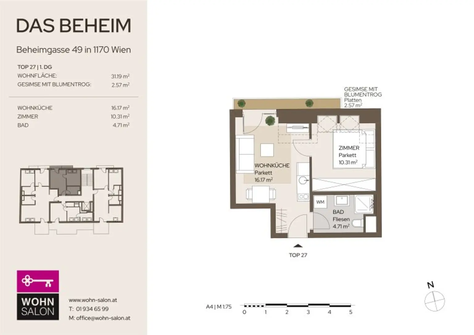 ENTZÜCKENDE SINGLE-WOHNUNG IM DACHGESCHOSS IN HERNALS