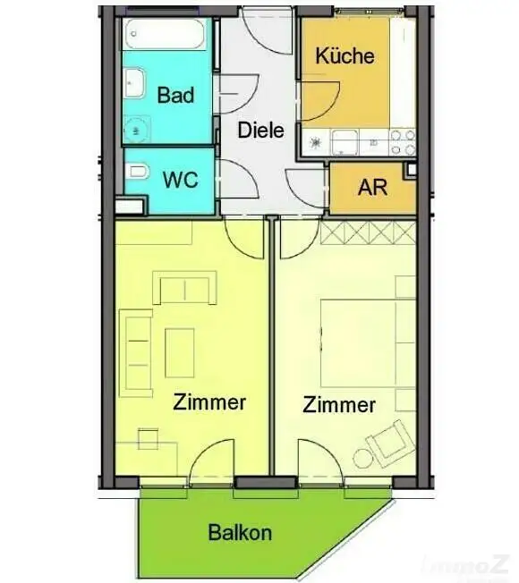 Provisionsfreie 2-Zimmer-Neubauwohnung mit großem Balkon und Tiefgarage in UNI/LKH-Lage !