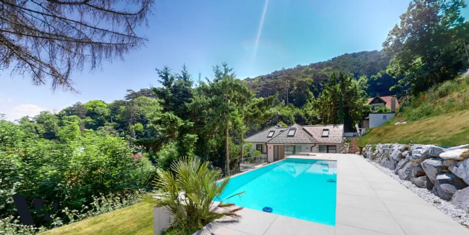 EINZIGARTIGE VILLA MIT INFINITY-POOL & BLICK ÜBER DIE DONAU