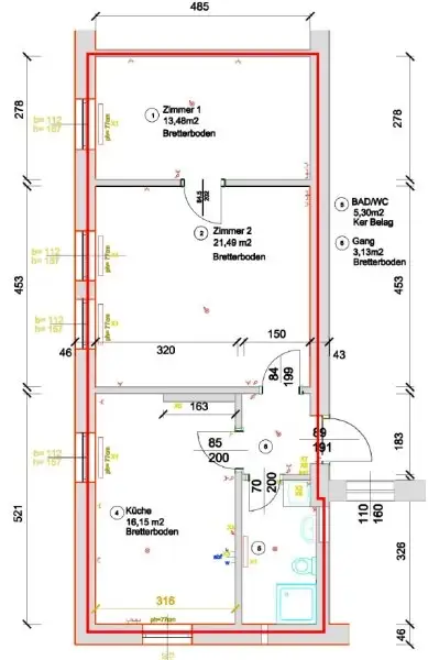 Zentrumsnahe 2-Zimmer-Wohnung