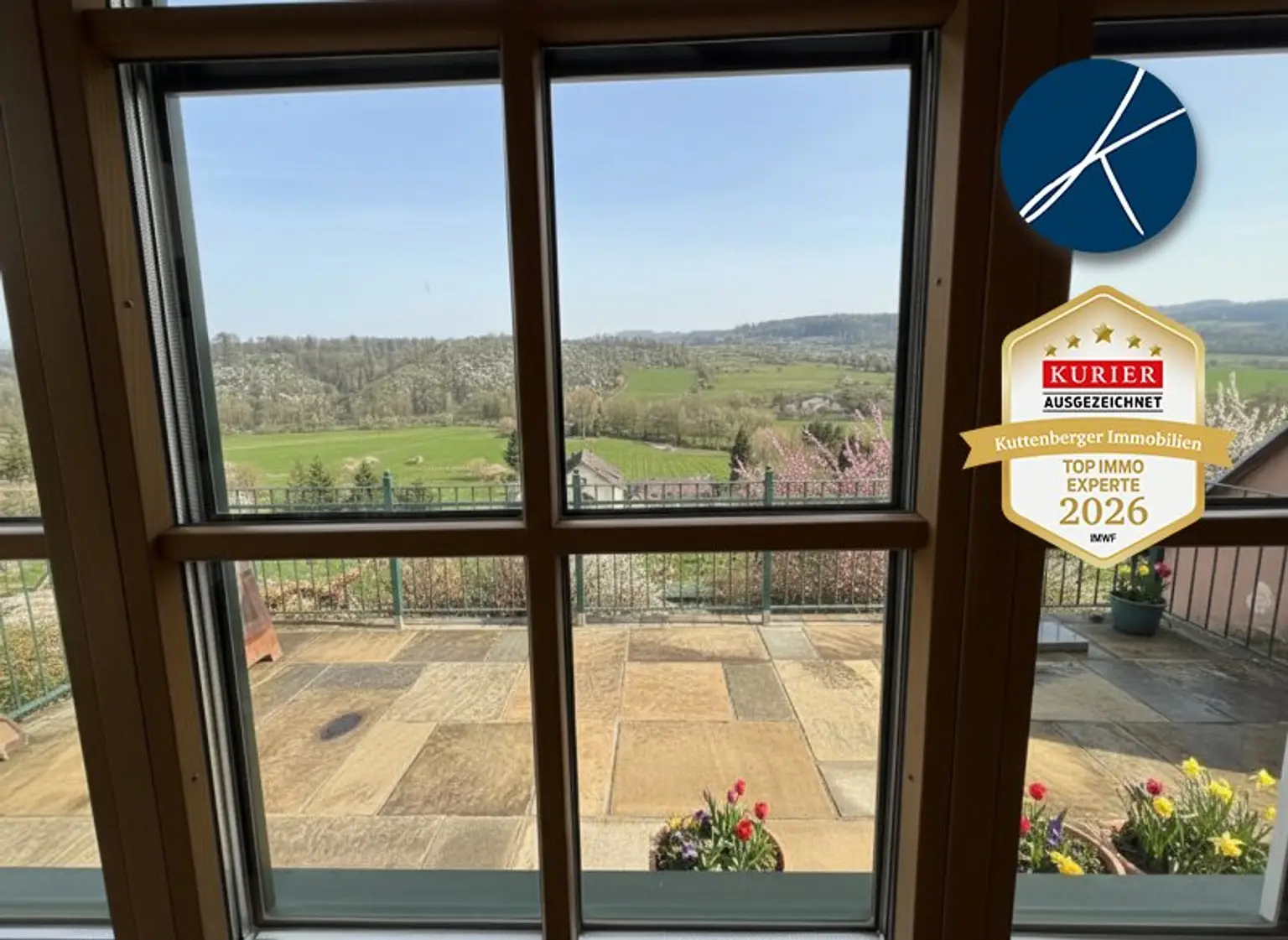 Ausblick von West-Terrasse und Wintergarten