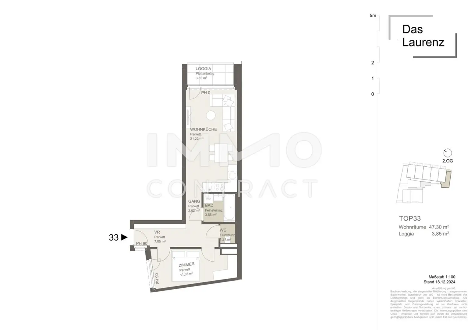 ERSTBEZUG Top Wohnung U3 2 Zimmer + Loggia - 1 bedroom apartment + loggia U3