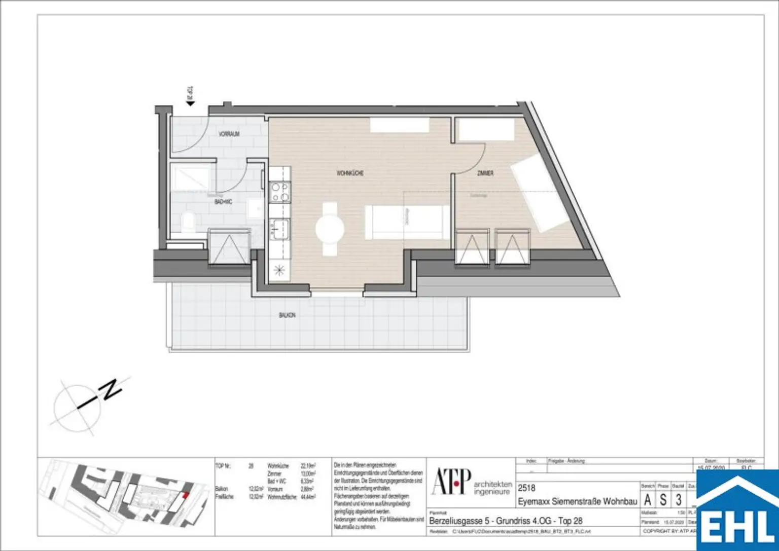 2-Zimmer Dachgeschoßwohnung mit großem Balkon! Nahe der Donauinsel
