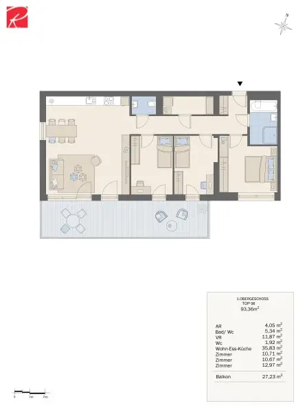 Wohnqualität auf hohem Niveau - Exklusive Neubauwohnung in begehrter Lage mit hochwertiger Ausstattung und großzügigen Außenflächen