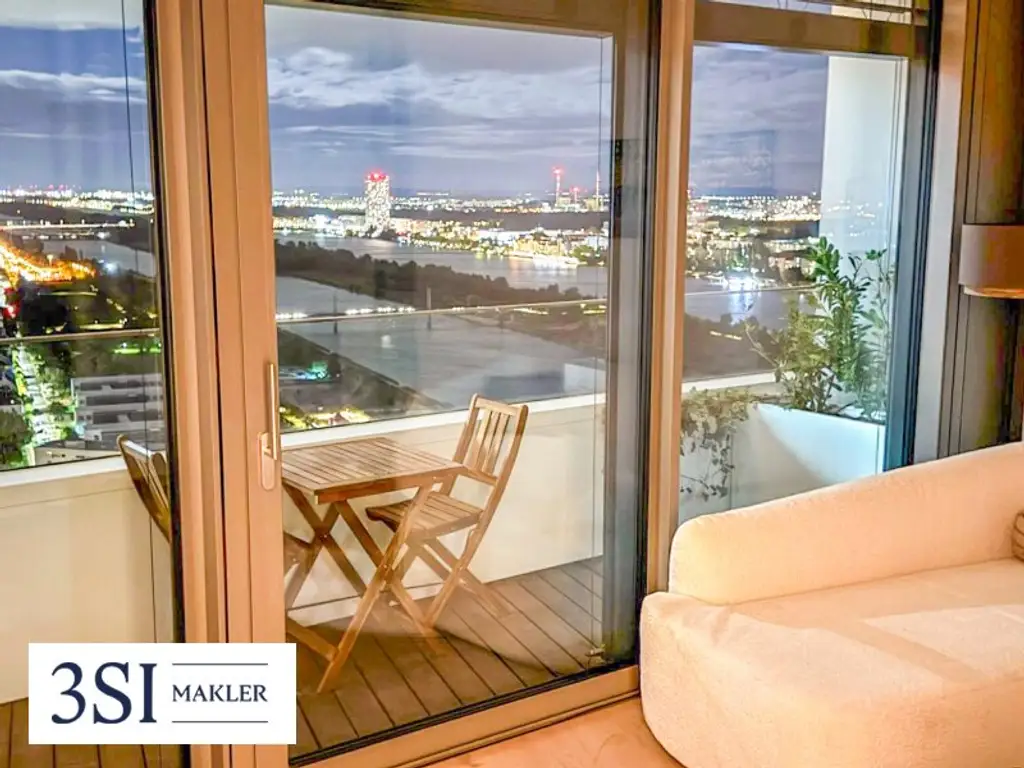 Exklusive möblierte Wohnung in den DANUBEFLATS mit phantastischem Ausblick
