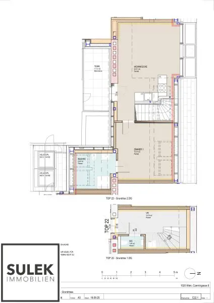 traumhafter 2-Zimmer-DG-Erstbezug mit hofseitiger Terrasse