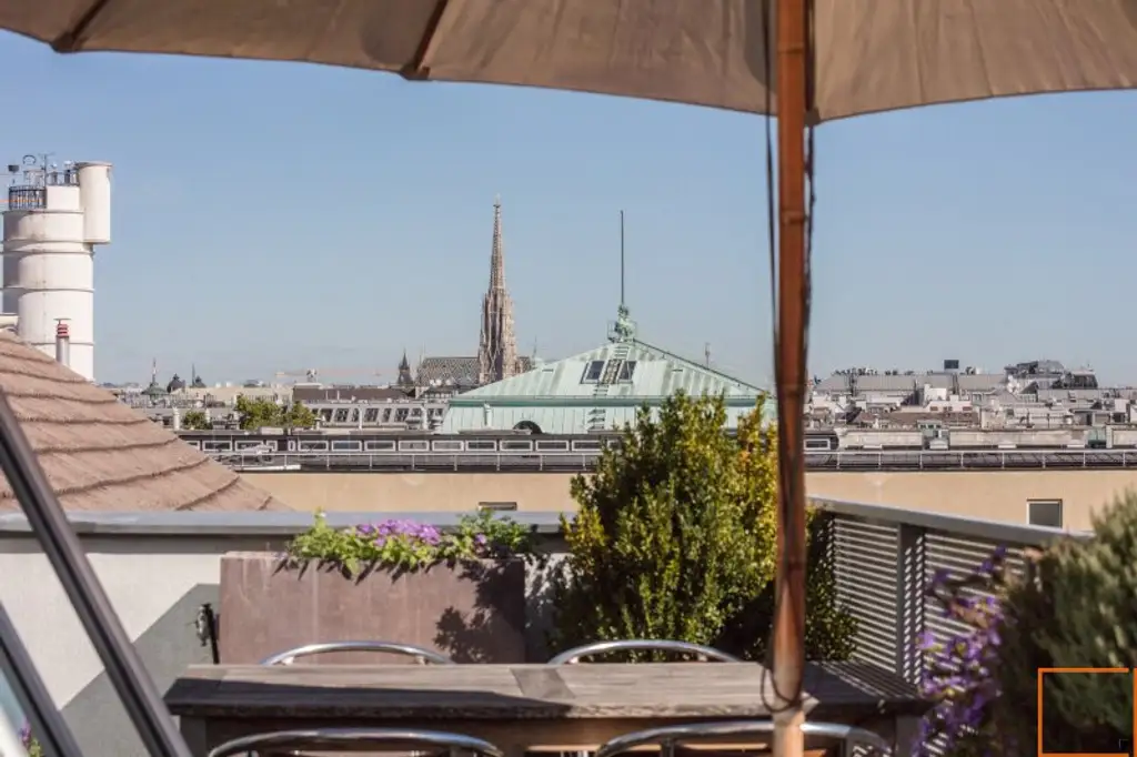FULLY FURNISHED ROOFTOP APARTMENT:/ AC: Spacious living-dining area & 2 bedrooms