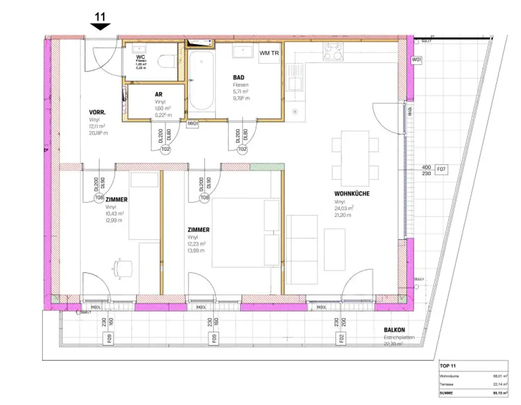 Exklusive 3-Zimmer Wohnung | 68 m² + 22 m² Balkon | Carport inkludiert | € 899 Gesamtmiete