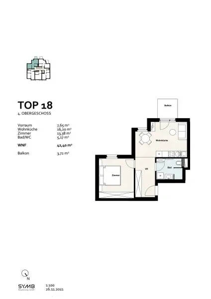 Airbnb | 2-Zimmer Wohnung in 1100 Wien | Balkon | Voll möbliert