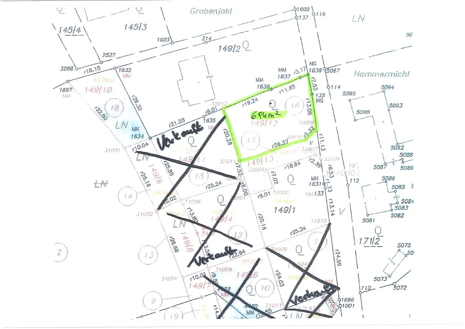 Lageplan markiert 694 m²