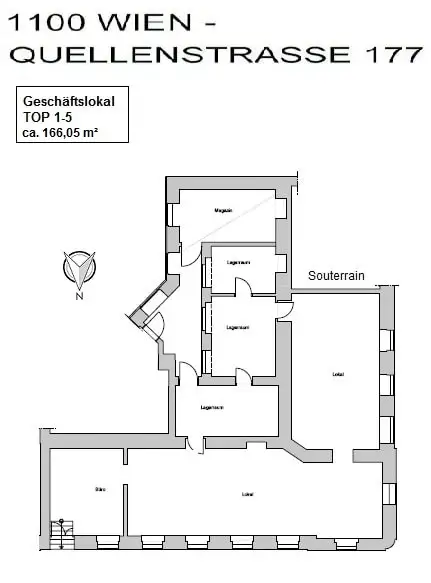 Vermietet, verlässlich, wertbeständig – € 1.078 / m² - 
4,8 % Rendite im Souterrain mit Zukunft
