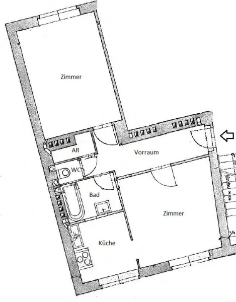 SONNIGE 2 Zimmer zu SANIEREN im 4. Stock!