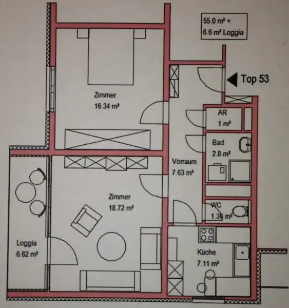 Toller Fernblick - 2 -Zimmer-Appartement im Süden von St. Pölten + Parkplatz