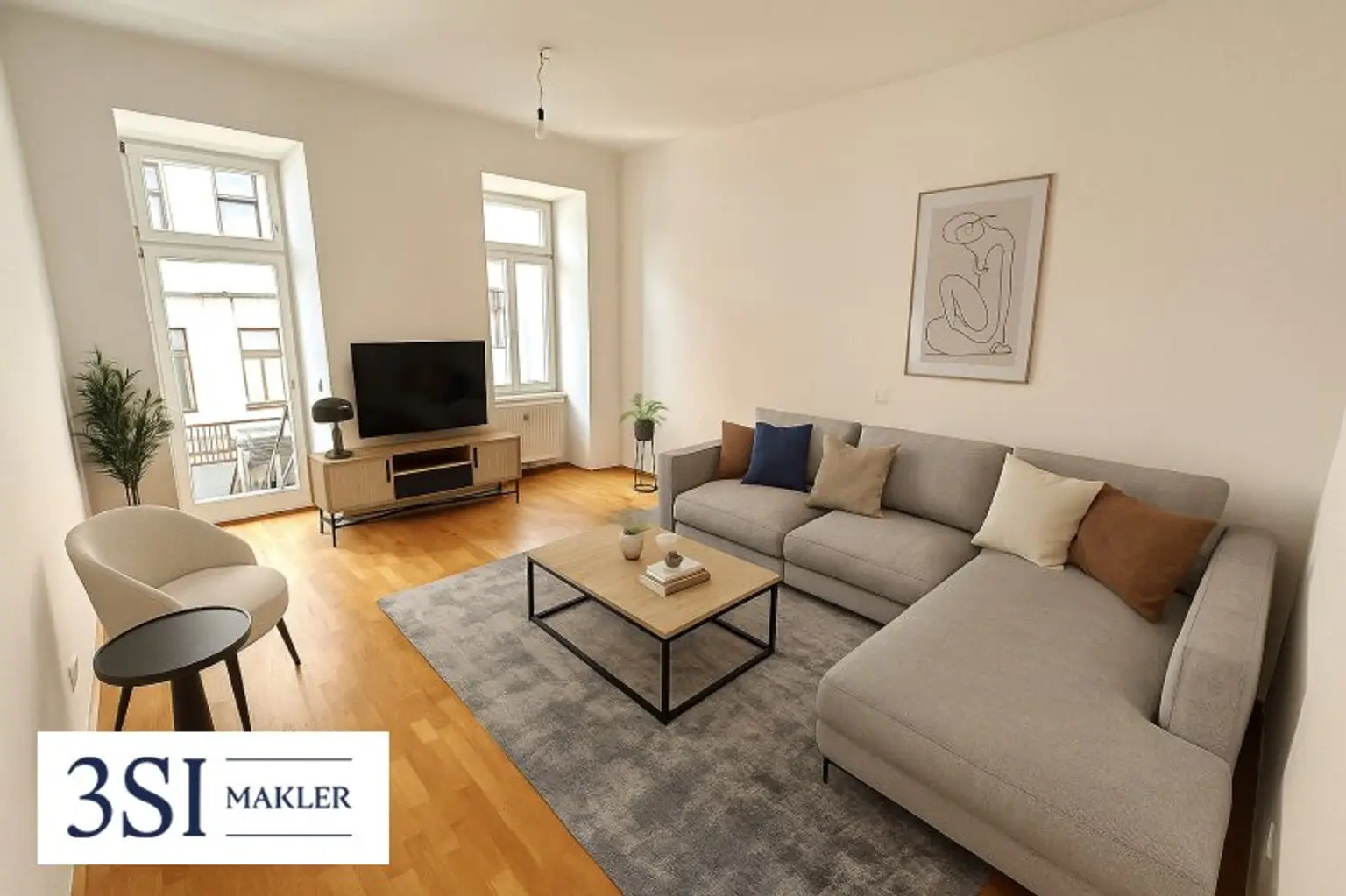 Elegante 2-Zimmer-Wohnung mit Eigengarten - in Top-Lage des 3. Bezirks