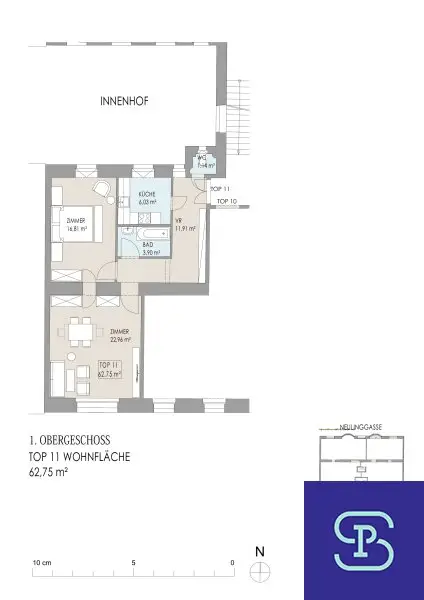 Sanierte Altbauwohnung 62m² nähe Arenbergpark - 1030 Wien
