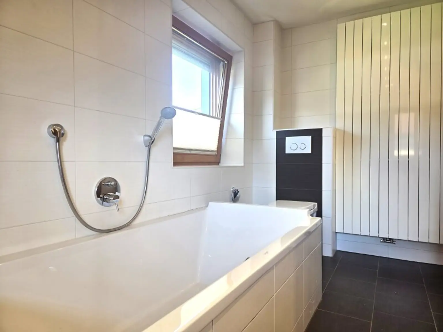 Tageslichtbad mit Wanne, Dusche + WC