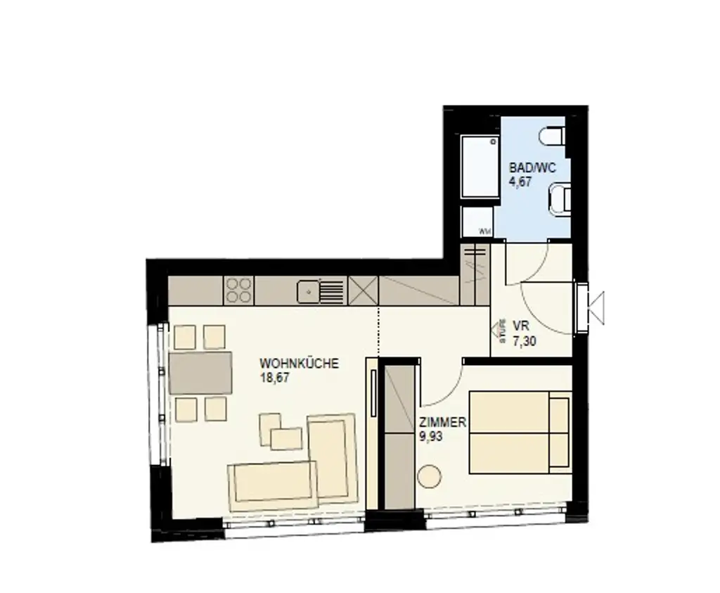 KOMPAKTE 2-ZIMMER WOHNUNG