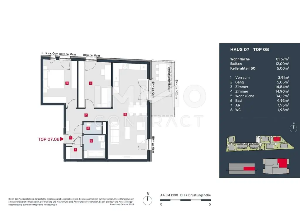 Provisionsfrei! Moderne 3-Zimmer-Wohnung mit 12m2 Balkon in Ruhelage und Blick ins Grüne