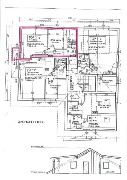Plan - Kleines möbliertes 2 Zimmer Apartment mit Balkon und schöner Aussicht Miete Oberndorf bei Salzburg