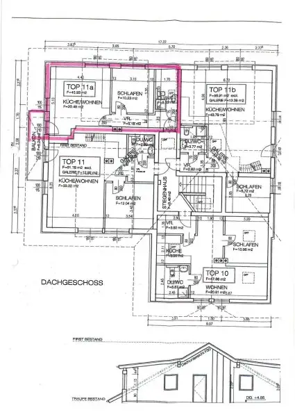Plan - Kleines möbliertes 2 Zimmer Apartment mit Balkon und schöner Aussicht Miete Oberndorf bei Salzburg